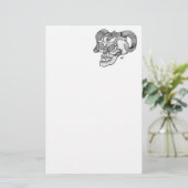 Skull Devil Kopf Schwarzweiß Design Briefpapier (Stehend Vorderseite)