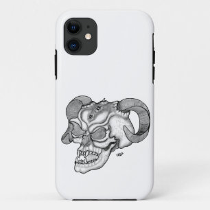 Skull Devil Kopf Schwarzweiß Design iPhone 11 Hülle