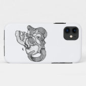 Skull Devil Kopf Schwarzweiß Design Case-Mate iPhone Hülle (Rückseite (Horizontal))