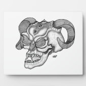 Skull Devil Kopf Schwarzweiß Design Fotoplatte (Vorderseite)