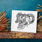 Skull Devil Kopf Schwarzweiß Design Fotoplatte (Seite)