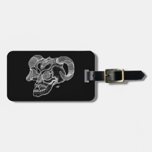 Skull Devil Kopf Schwarzweiß Design Gepäckanhänger