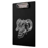 Skull Devil Kopf Schwarzweiß Design Klemmbrett (Links)