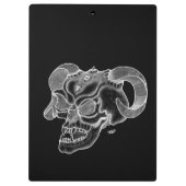Skull Devil Kopf Schwarzweiß Design Klemmbrett (Rückseite)