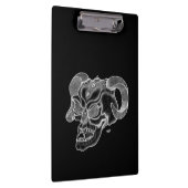 Skull Devil Kopf Schwarzweiß Design Klemmbrett (Rechts)