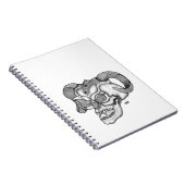 Skull Devil Kopf Schwarzweiß Design Notizblock (Rechte Seite)