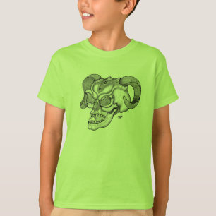 Skull Devil Kopf Schwarzweiß Design T-Shirt