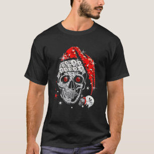 Skull Diamond trägt Santa Claus Hat Merry Christ T-Shirt