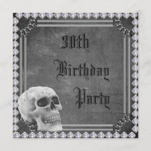 Skull & Diamonds Doppelseite 30. Geburtstag Einladung