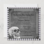 Skull & Diamonds Doppelseitig 19. Geburtstag Einladung (Rückseite)
