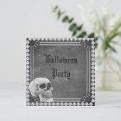 Skull & Diamonds Doppelseitiges Halloween Einladung (Stehend Vorderseite)