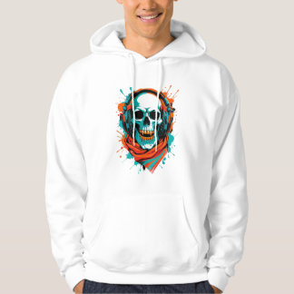 Skull DJ Headphones - Street Art Vibe Music T-Shir Hoodie