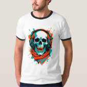 Skull DJ Headphones - Street Art Vibe Music T-Shir T-Shirt (Vorderseite)