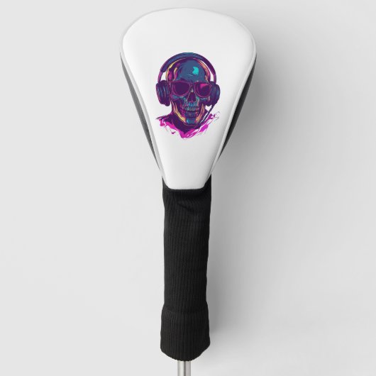Skull DJ Vibes Golf Headcover (Vorderseite)