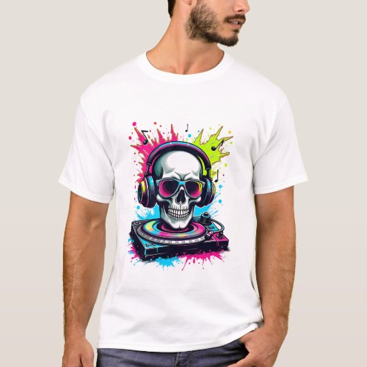 Skull DJ Vibes T-Shirt (Vorderseite)