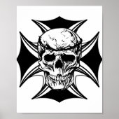 Skull-Dorn-Krone-Kunst Poster (Vorne)