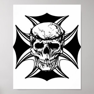 Skull-Dorn-Krone-Kunst Poster