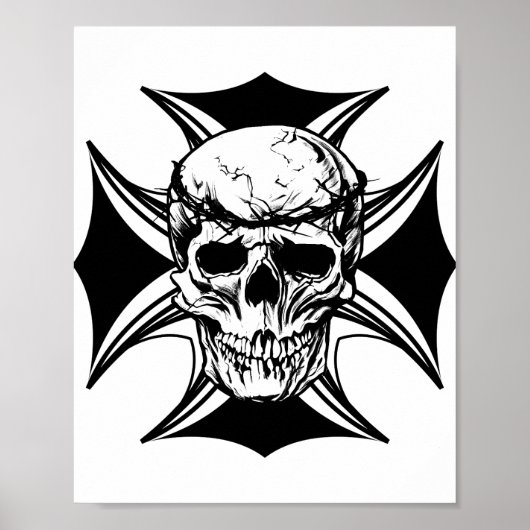 Skull-Dorn-Krone-Kunst Poster (Vorne)