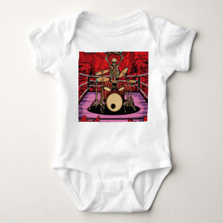 Skull Drummer: Wrestler Ring Illustration Baby Strampler