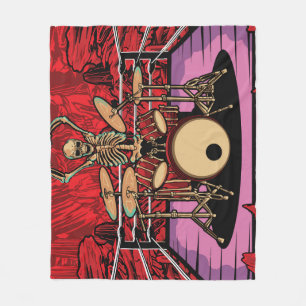 Skull Drummer: Wrestler Ring Illustration Fleecedecke