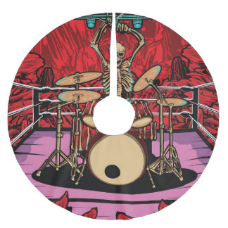 Skull Drummer: Wrestler Ring Illustration Polyester Weihnachtsbaumdecke
