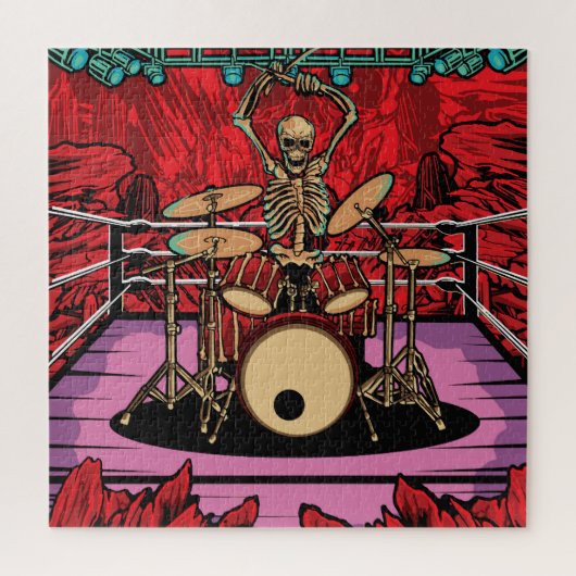 Skull Drummer: Wrestler Ring Illustration Puzzle (Vertikal)