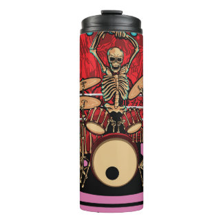 Skull Drummer: Wrestler Ring Illustration Thermosbecher