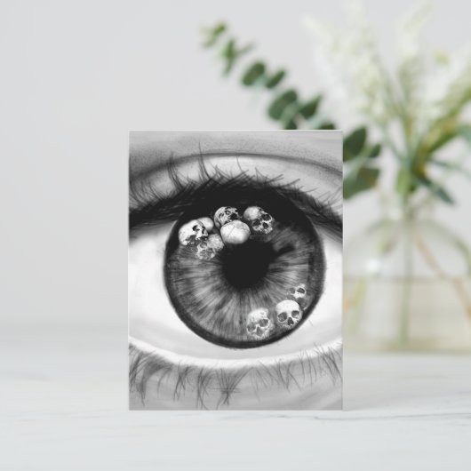Skull Eeye Postkarte (Stehend Vorderseite)