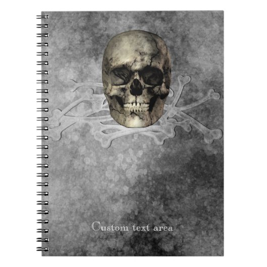 Skull & ein Haufen Knochen Halloween Gothic Notizblock (Vorderseite)