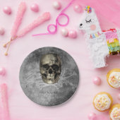 Skull & ein Haufen Knochen Halloween Gotisches Par Pappteller (Party)
