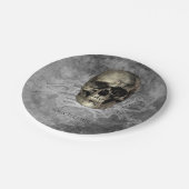 Skull & ein Haufen Knochen Halloween Gotisches Par Pappteller (Schrägansicht)