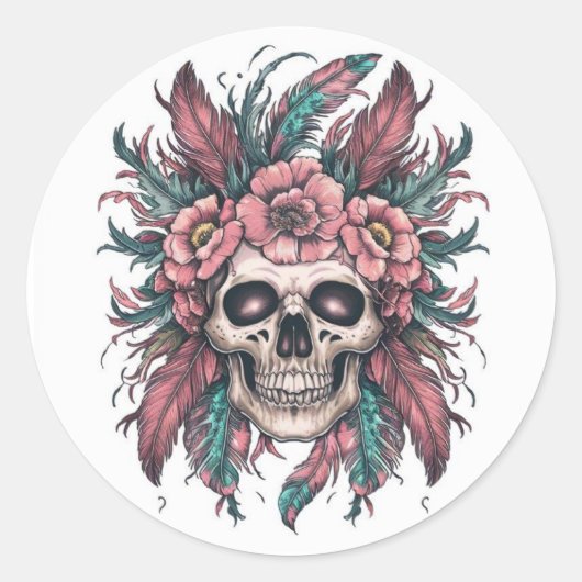 Skull Envelope Sealer Halloween Arts and Craft Runder Aufkleber (Vorderseite)