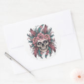 Skull Envelope Sealer Halloween Arts and Craft Runder Aufkleber (Umschlag)