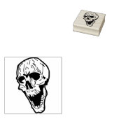 Skull face 3 Briefmarke zur Illustration Gummistempel (Stempel)