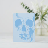 Skull Face Blue Postkarte (Stehend Vorderseite)
