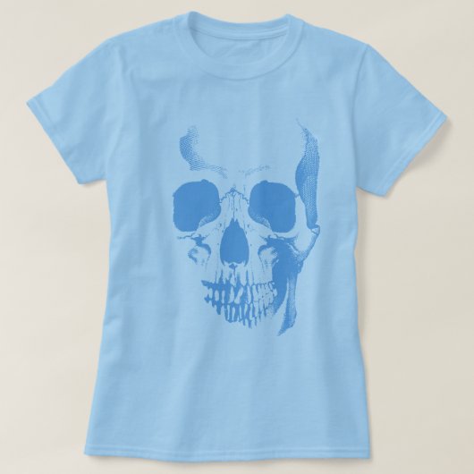 Skull Face Blue T - Shirt (Design vorne)