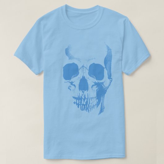 Skull Face Blue T - Shirt (Design vorne)