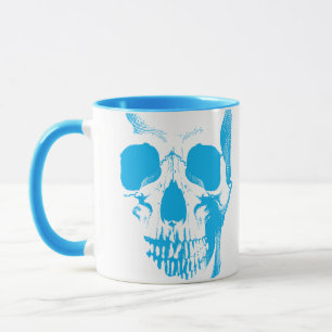 Skull Face Blue Tasse