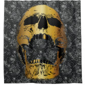 Skull-Face-Duschvorhang - Goldener Schädel Duschvorhang (Vorderseite)