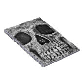 Skull Face Gothic Schwarz-weißer Cooler Macabre Notizblock (Rechte Seite)