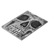 Skull Face Gothic Schwarz-weißer Cooler Macabre Notizblock (Linke Seite)