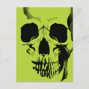 Skull Face Green Postkarte