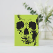 Skull Face Green Postkarte (Stehend Vorderseite)