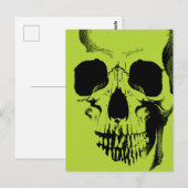Skull Face Green Postkarte (Vorne/Hinten)