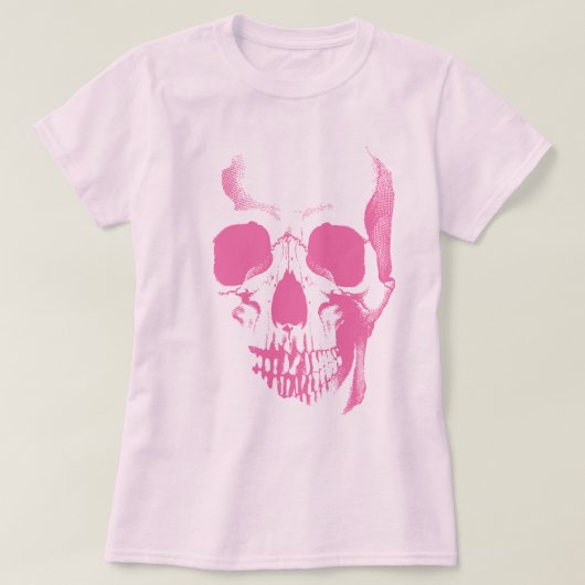 Skull Face Pink T - Shirt (Design vorne)