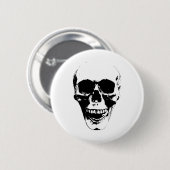 Skull Face Silhouette Grunge Rock Graphic Hallowee Button (Vorne & Hinten)