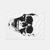 Skull Face Silhouette Grunge Rock Graphic Hallowee Fleecedecke (Vorderseite (Horizontal))