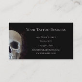 Skull Face Smokey Gothic Black Gray Tattoo Shop Visitenkarte (Rückseite)