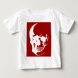 Skull - Fantasy Art aus dem Roten und Weißen Metal Baby T-shirt