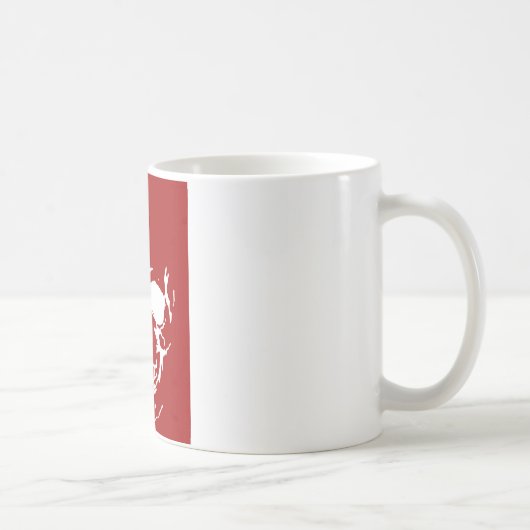 Skull - Fantasy Art aus dem Roten und Weißen Metal Kaffeetasse (Rechts)